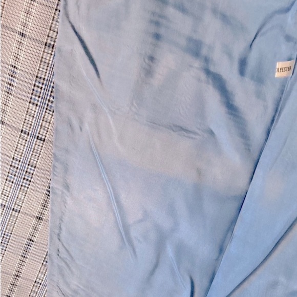 VINTAGE 70s blue plaid Sports Coat Blazer Suit jacket - Picture 13 of 15